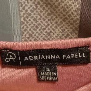 ADRIANNA PAPELL beautiful mauve laced floral print sheer quarter sleeve bls Sz S